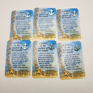 Lot of 6 Vintage 2002 CTA Christian‎ Father Anchor Gold Tone Lapel Pins Cards